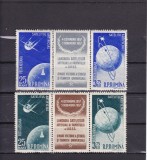 1957 LP 444 a SATELITI ARTIFICIALI AI PAMANTULUI TRIPTIC CU VINIETA MNH