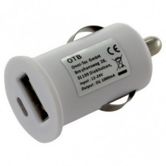 Adaptor de incarcare auto USB 1A Culoare Alb foto