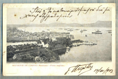 AD 664 C. P. VECHE -SOUVENIR DE COURFOU -PANORAME -FLOTTE ANGLAISE-1903?- BRAILA foto