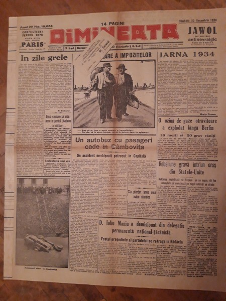 Ziarul Dimineata nr, 10.054 din 22 decembrie 1934