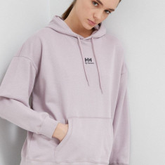 Helly Hansen bluza femei, culoarea roz, cu glugă, neted