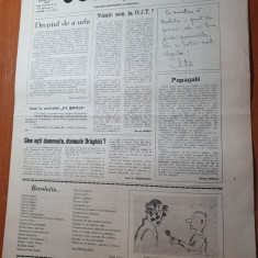 ziarul juventus 8 martie 1990-ziar aparut in pitesti,articole despre pitesti