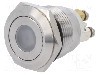 Intrerupator anti-vandalism, OFF-(ON), &Oslash;19mm, ONPOW - GQ19F-10D/B/12V/S