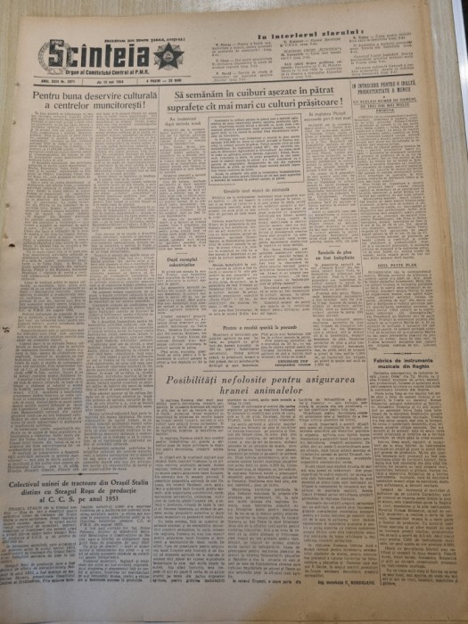 scanteia 13 mai 1954-orasul brasov,regiunea suceava,instrumente muzicale reghin