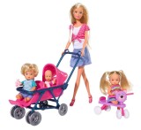 SET PAPUSA STEFFI CU 3 BEBELUSI SI ACCESORII, Simba