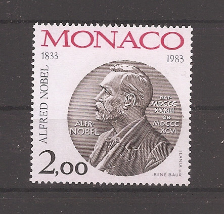 Monaco 1983 - 150 de ani de la nașterea lui Alfred Nobel, MNH