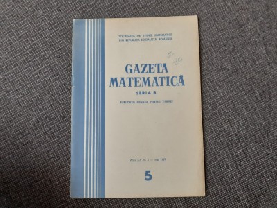 GAZETA MATEMATICA NR 5/1969 foto