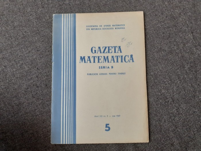 GAZETA MATEMATICA NR 5/1969