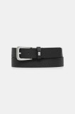 Tommy Jeans curea de piele culoarea negru, AW0AW17586