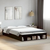 Cumpara ieftin Cadru de pat, negru, 160x200 cm, lemn prelucrat