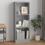 VidaXL Bibliotecă cu 3 niveluri gri sonoma 40x24x109 cm lemn compozit