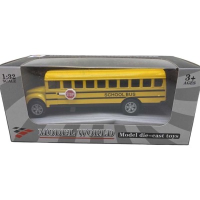 Macheta replica autobuz scolar metal foto