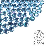 Pietre decorative pentru unghii - 2mm - albastru deschis, 50buc, INGINAILS