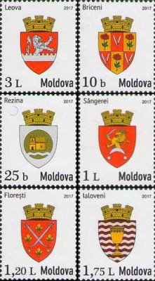 MOLDOVA 2017, Heraldica - Steme, Fauna, serie neuzata, MNH foto