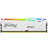 Memorie RAM DDR5, 16GB, 5200MHz, CL36, 1.35V, FURY Beast White, RGB, Kingston