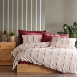 Cumpara ieftin Lenjerie cu Elastic 160 x 200 cm Avva Bordo (Bumbac 100% Organic)