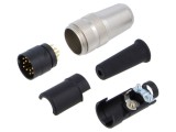 Conector M16 mufă tată lipire pe cablu 12 PIN 3A 32V drept