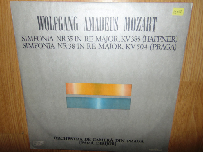 Wolfgang Amadeus Mozart -simfonia Nr. 35 si Nr. 38 in RE Major -Vinil