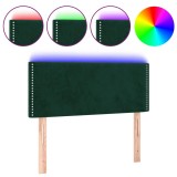 Cumpara ieftin Tablie de pat cu LED, verde inchis, 80x5x78/88 cm, catifea
