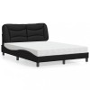 VidaXL Pat cu saltea, Hvar, negru, 140x190 cm, piele ecologică 3208717