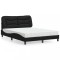 vidaXL Pat cu saltea, Hvar, negru, 140x190 cm, piele ecologică 3208717