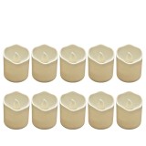 Cumpara ieftin Set 10 lumanari decorative LED ivoire 3.9 x 3.6 cm, iluminare galbena tip flacara, 20 baterii LR1130 AG10 incluse, pentru decor interior, aniversari s