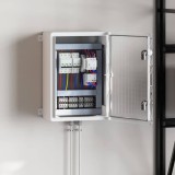 vidaXL Dulap Control IP65, 35x19.5x50cm, Plastic ABS, Waterproof, Gri/Alb, Interior/Exterior, Garaj, Rezistent Apa, Montaj Simplu