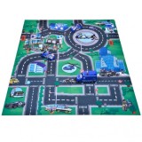 Covor Joaca Copii 80x70cm, Model Oras cu Politie, Moale, Usor Curatat