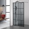 Paravan dus walk-in Aqua Roy Black, model Rank negru, sticla 8 mm gri, securizata, anticalcar, 70x195 cm