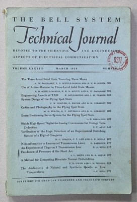 TECHNICAL JOURNAL , , VOLUME XXXVIII , NUMBER 2 , MARCH 1959 foto