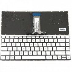 Tastatura Laptop, HP, 240 G6, 245 G6, 246 G6, TPN-W125, TPN-Q186, TPN-Q189, TPN-C131, iluminata, argintie, layout US