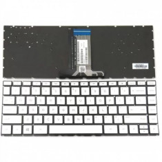 Tastatura Laptop, HP, Pavilion 14T-BS, 14S-BE, 14S-CF, 14S-CR, 14S-DK, 14T-CF, 14T-DF, 14S-BC, 14G-BR, 14M-DH, 14M-CF, iluminata, argintie, layout US