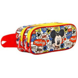 Penar 3D Mickey Mouse Yeah cu 2 compartimente, 22x9.5x8 cm, Karactermania