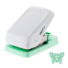 Perforator DACO Hobby Complex, Perforare 5.08 cm, Model Fluture, Alb/Verde, Perforatoare Lucru Manual, Perforatoare Activitati Creative, Perforatoare foto