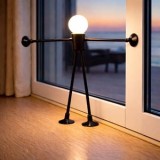 Lampă USB decorativă cu brațe și picioare flexibile, 11x18 cm, Negru, CMCLASS