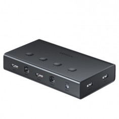 Comutator Ugreen KVM (tastatură, video, mouse) 4 x 1 HDMI (mufă), 4 x USB (mufă), 4 x USB tip B (mufă), negru (CM293)