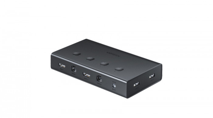Comutator Ugreen KVM (tastatură, video, mouse) 4 x 1 HDMI (mufă), 4 x USB (mufă), 4 x USB tip B (mufă), negru (CM293)