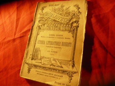 Louis Leger - Istoria Literaturii Rusesti -BPT 886-887 ,133 pag,trad.E.Konea foto
