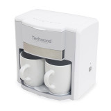 Cafetieră cu două cești Techwood TCA-202, 500W, Filtru permanent, Alb