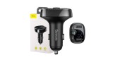 Transmițător FM Bluetooth Baseus S-09A cu Dual USB, Slot microSD și &Icirc;ncărcător Auto (Negru)
