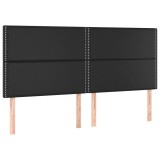 Cumpara ieftin Tablie de pat neagra 200x5x118/128 cm piele ecologica