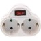 Fisa dubla cu contact protectie si intrerupator 2x SCHUKO Well