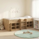 Cumpara ieftin Cadru de pat loft cu sertar cu raft 3 buc. Stejar Artizanal