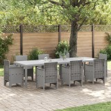 vidaXL Masă de Grădină Gri Deschis 300x100x73 cm Poly Rattan