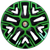 Set 4 Capace Roti 15 inchi (R15), Best Verde-Negru, Compatibile Cu Alfa Romeo