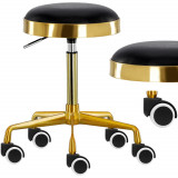 Taburet de cosmetica rotund scaun de frizerie hoker negru