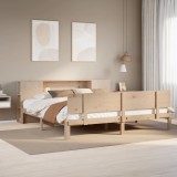 Cumpara ieftin Pat cu bibliotecă fără saltea, 180x200 cm, lemn masiv de pin
