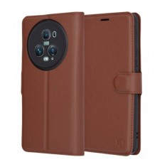 Husa pentru Honor Magic5 Pro, Techsuit, Leather Folio, Maro foto