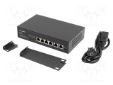 Switch Ethernet LANBERG 6 porturi RJ45 Fast Ethernet 100Mbps negru 1U rack