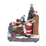 Cumpara ieftin Decoratiune muzicala Craciun polirasina multicolora cu led 20x16x20 cm